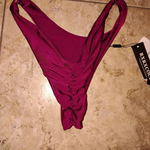 Women's Purple Intimate Bikini Bottom Ruffle But - Picture 2 of 5